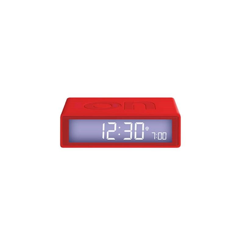 Lexon Flip Classic Alarm Clock in red