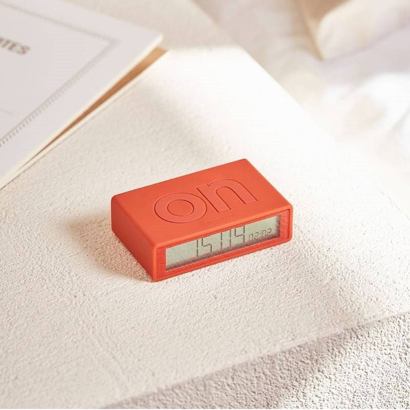 Lexon Flip Classic Alarm Clock in orange