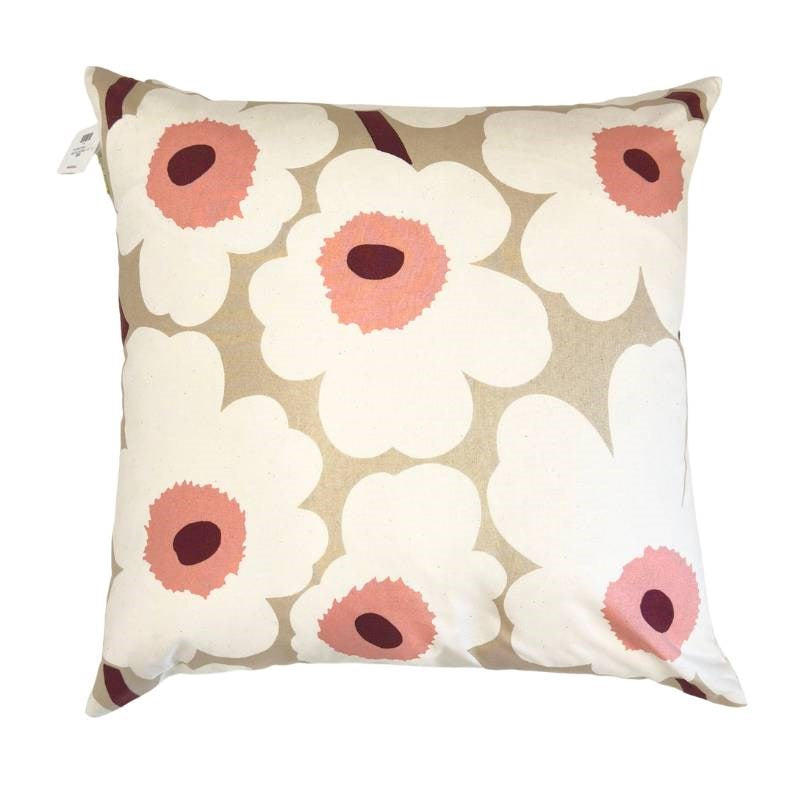 Pieni Unikko 2 Cushion Cover 50cm in beige, cotton, rosa