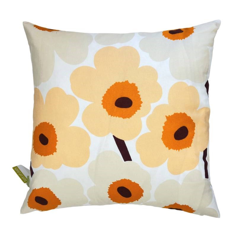 Pieni Unikko 2 Cushion Cover 50cm in offwhite, yellow, beige