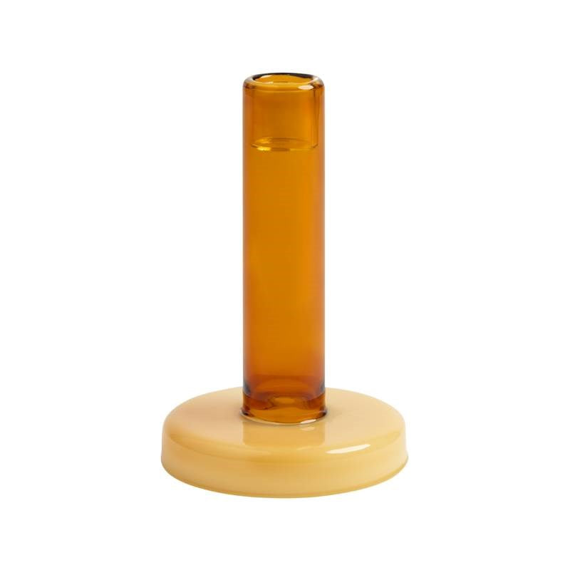 Bole Candle Holder, large, in amber/yellow