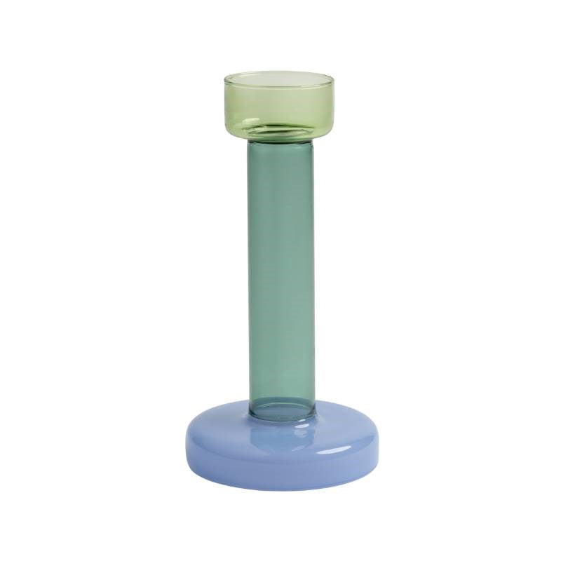 Bole Candle Holder, medium, in green/blue
