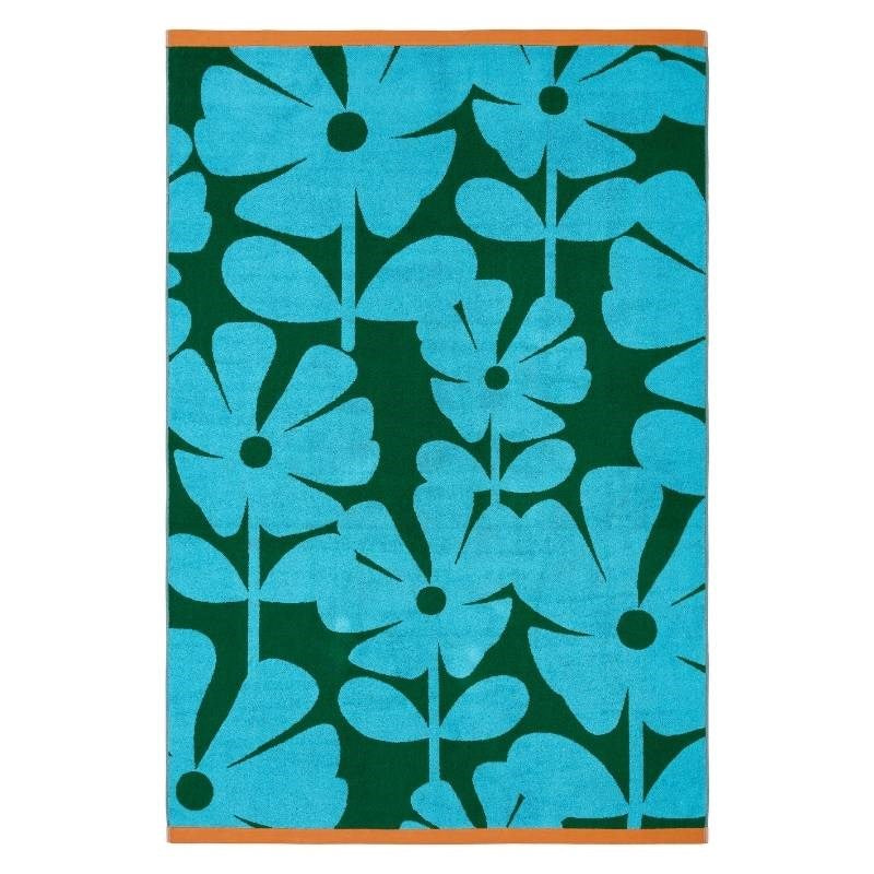 Wildflower Bath Sheet in blue lagoon
