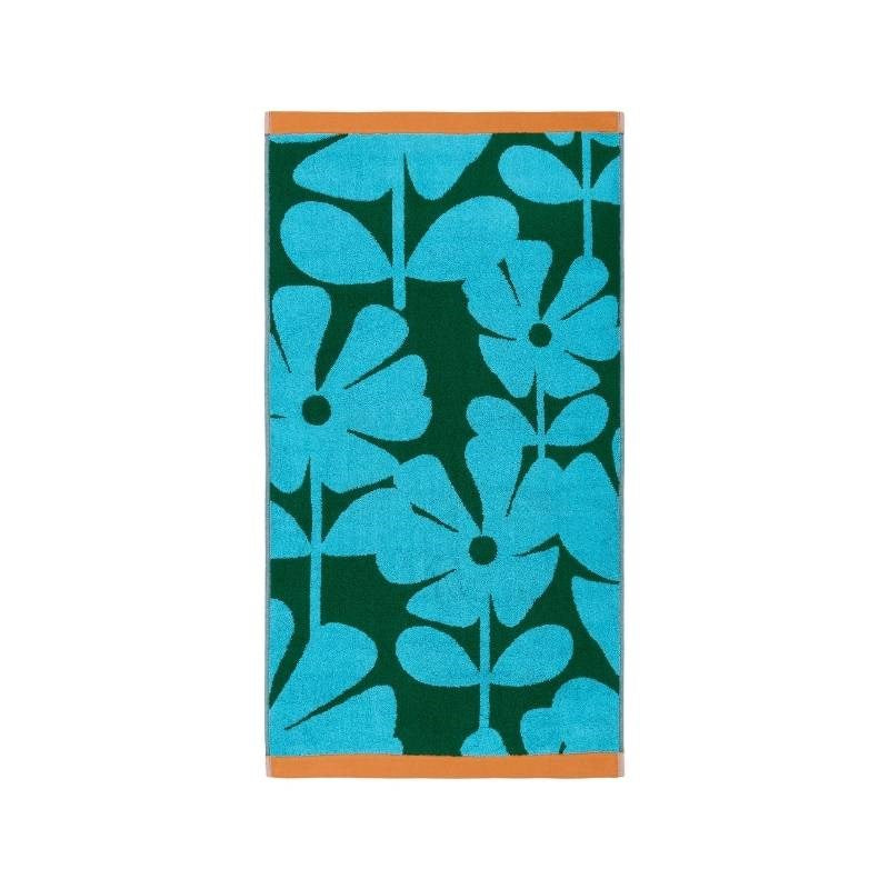 Wildflower Hand Towel in blue lagoon