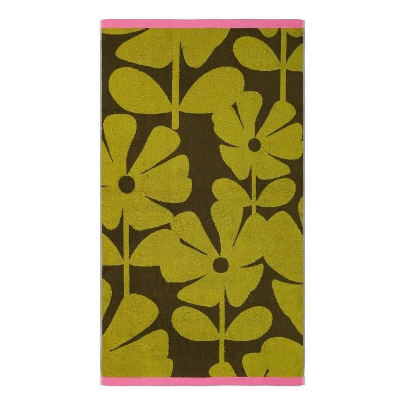 Wildflower Bath Towel in yellow, ochre