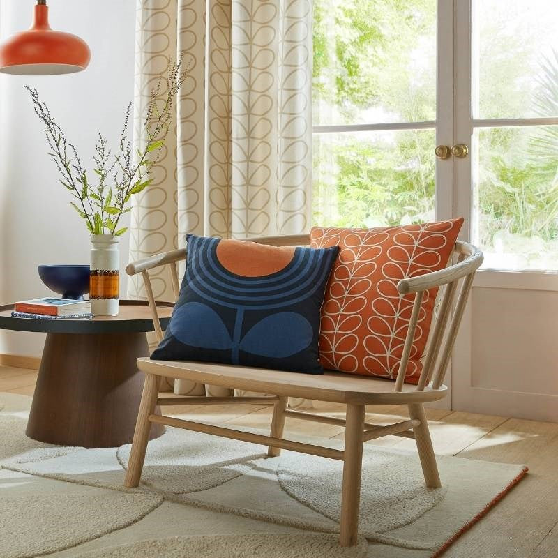 Striped Tulip Cushion Cover 45cm in indigo