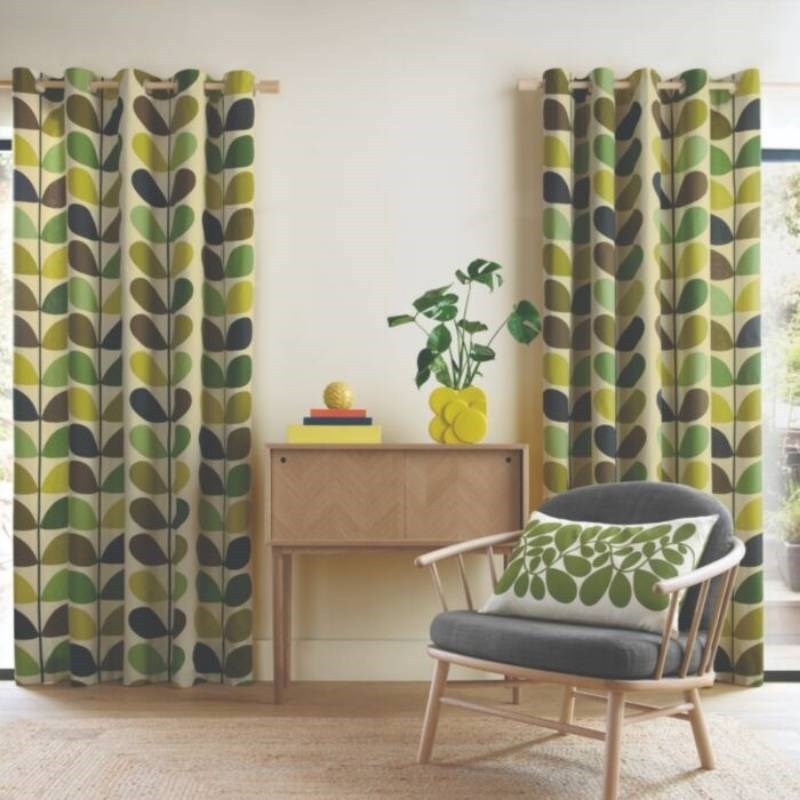 Multi Stem Eyelet Curtains in fern