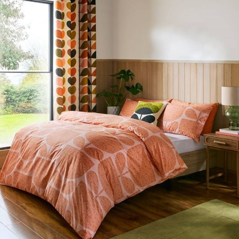 Block Garden Bedding Set in orange sorbet