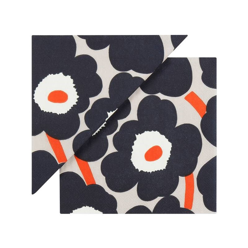 Cocktail Serviettes in Unikko in Linen