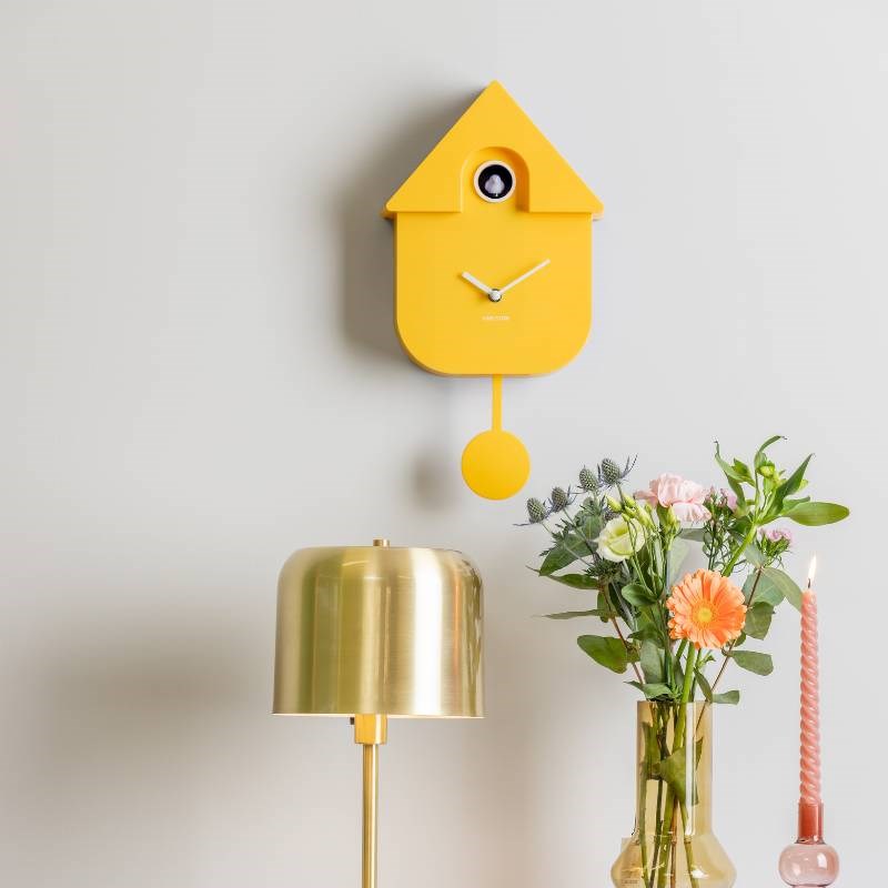 Modern Cuckoo Clock - bright yellow