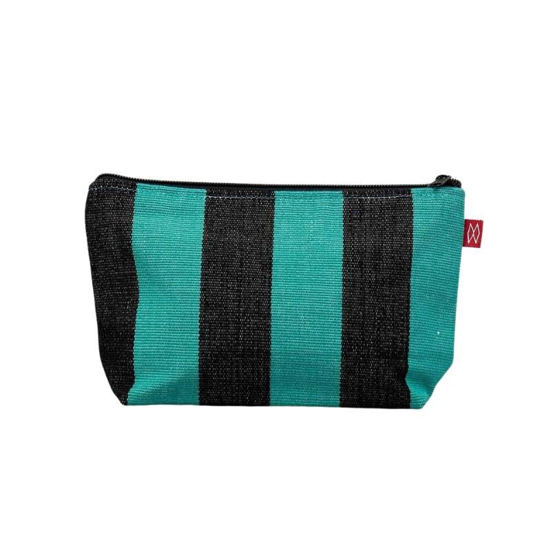 Carla Toilet Bag, small, in black and turquoise