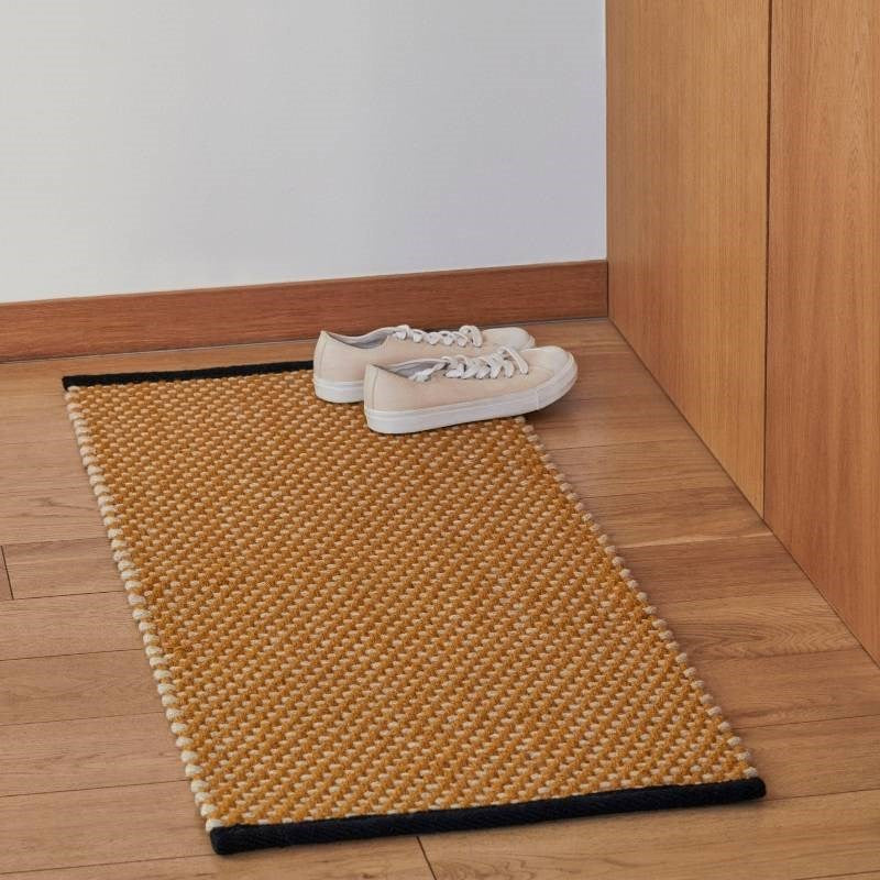 Woven Door Mat in ochre