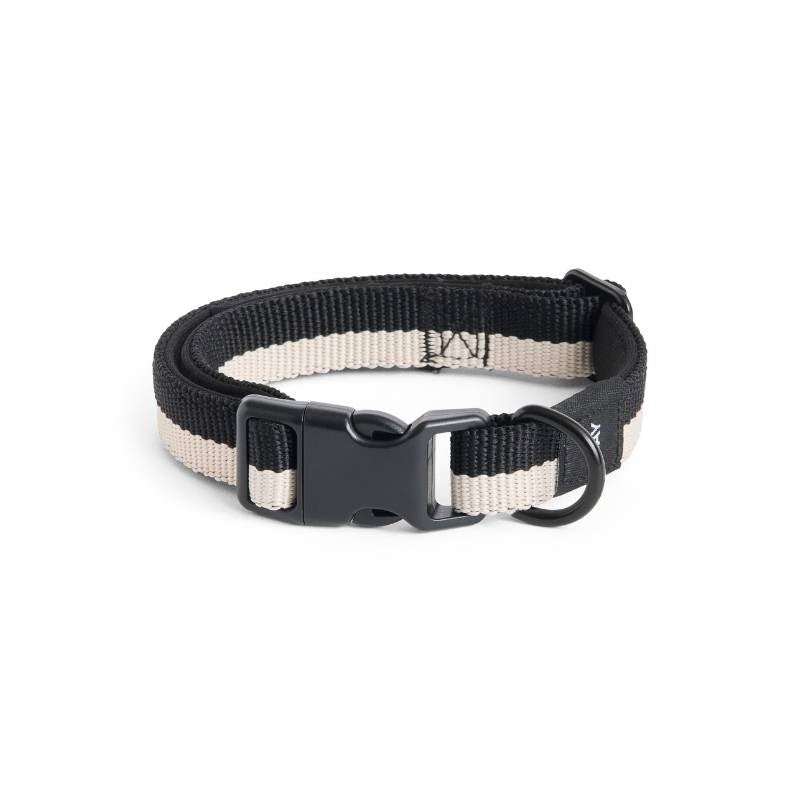 Flat Dog Collar, size S/M, in black and white