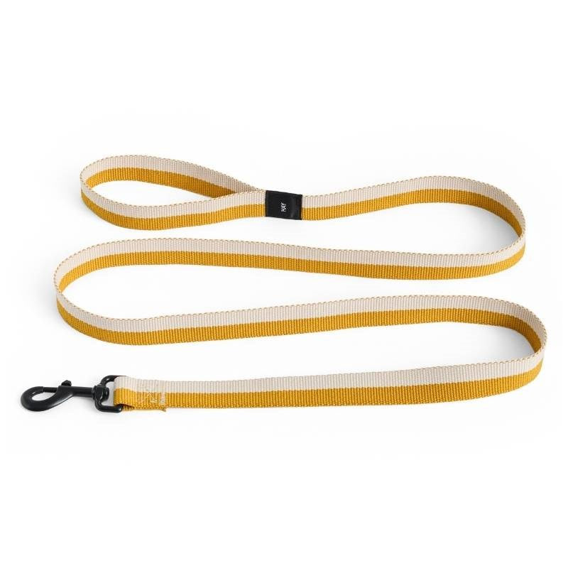 Flat Dog Leash in off-white and ochre