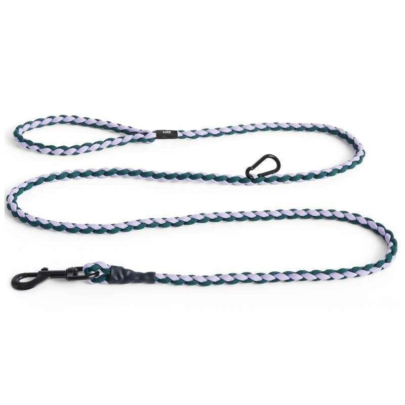 Adjustable Braided Dog Leash in lavender and green