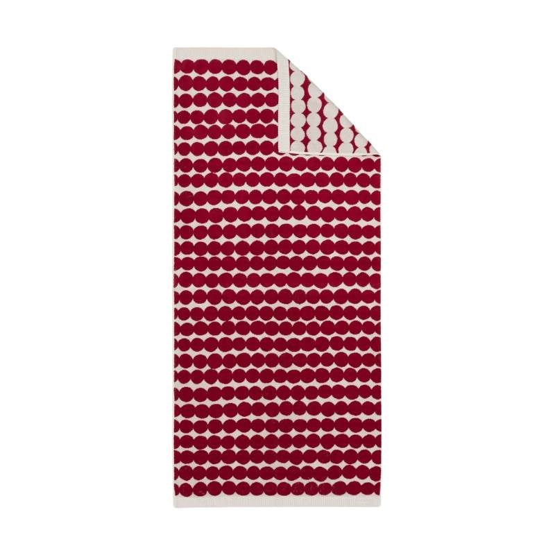 Rasymatto Bath Towel 70x150cm in dark red, off white