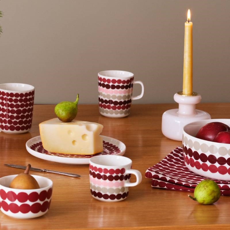 Rasymatto Mug 250ml in dark red, multi