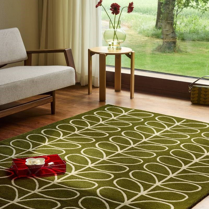 Linear Stem Rug in olive