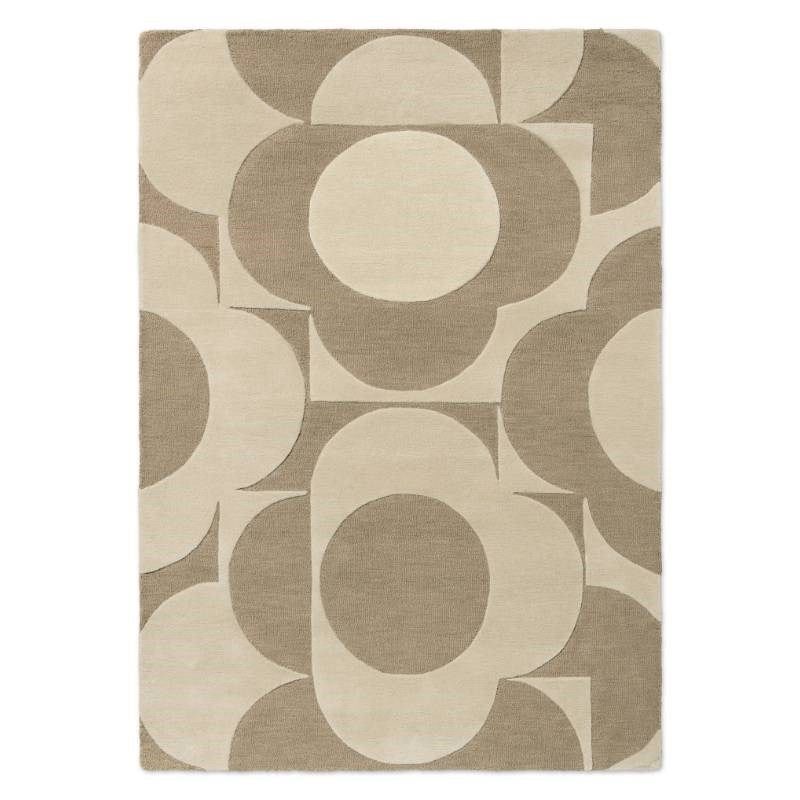 Prism Flower Rug in mushroom, ecru