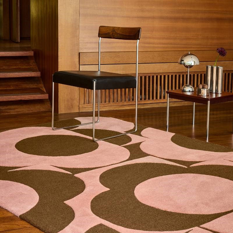 Prism Flower Rug in pink, terracotta