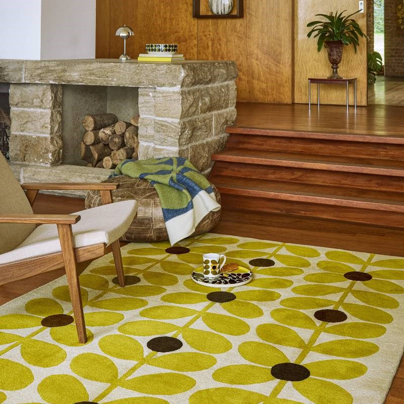 Sixties Stem Rug in  yellow