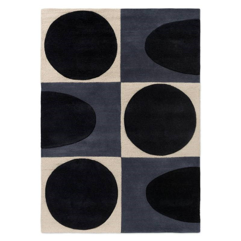 Spot Square Rug in blue, navy