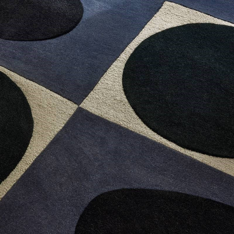 Spot Square Rug in blue, navy