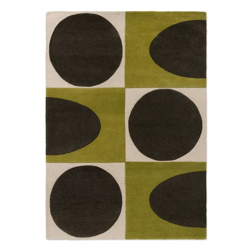 Spot Square Rug in walnut, lichen