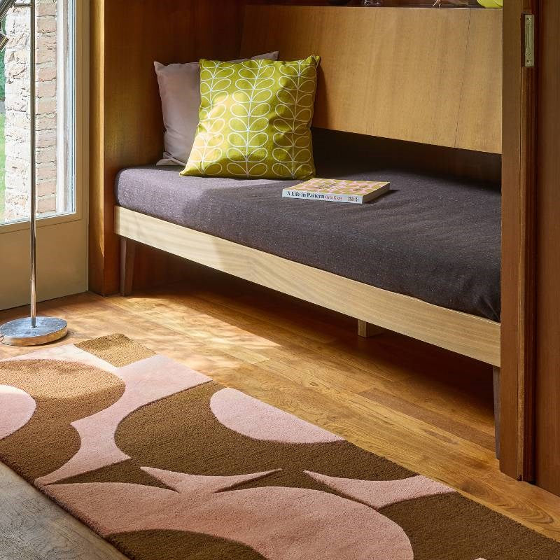 Prism Flower Rug Runner in pink, terracotta