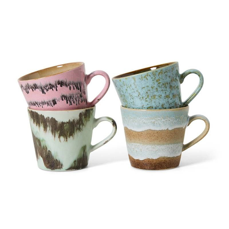 70's Ceramics Cappuccino Mug 330ml set of 4 in dada