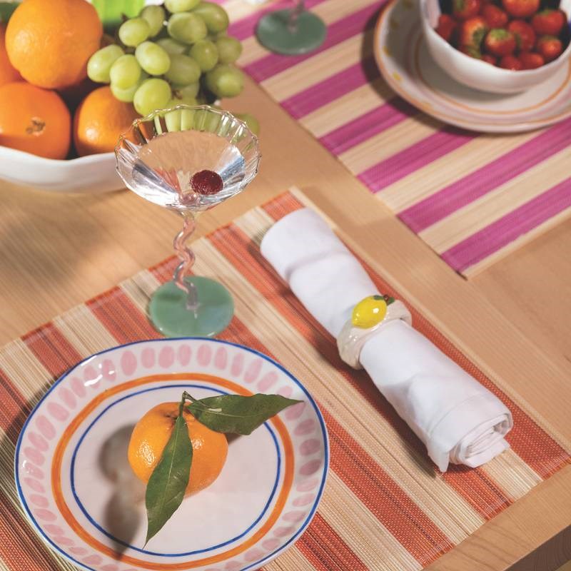 Striped Placemat set of 6 in multicolours