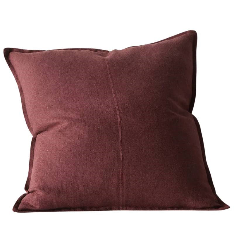 Como Linen Cushion Cover 50cm in garnet