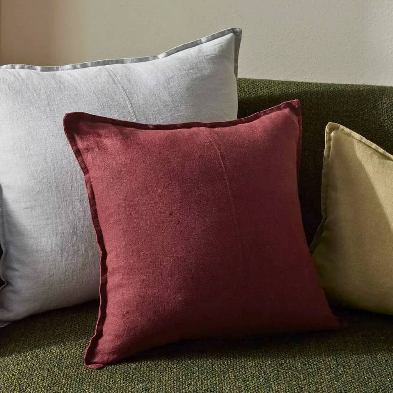 Como Linen Cushion Cover 50cm in garnet