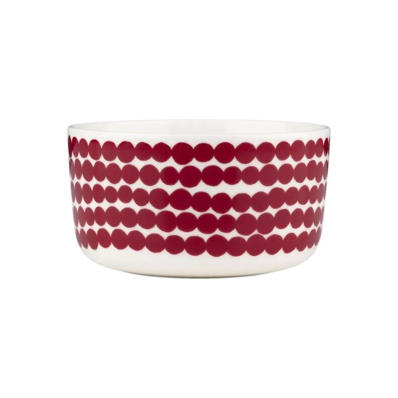 Rasymatto Bowl 500ml in dark red, off white