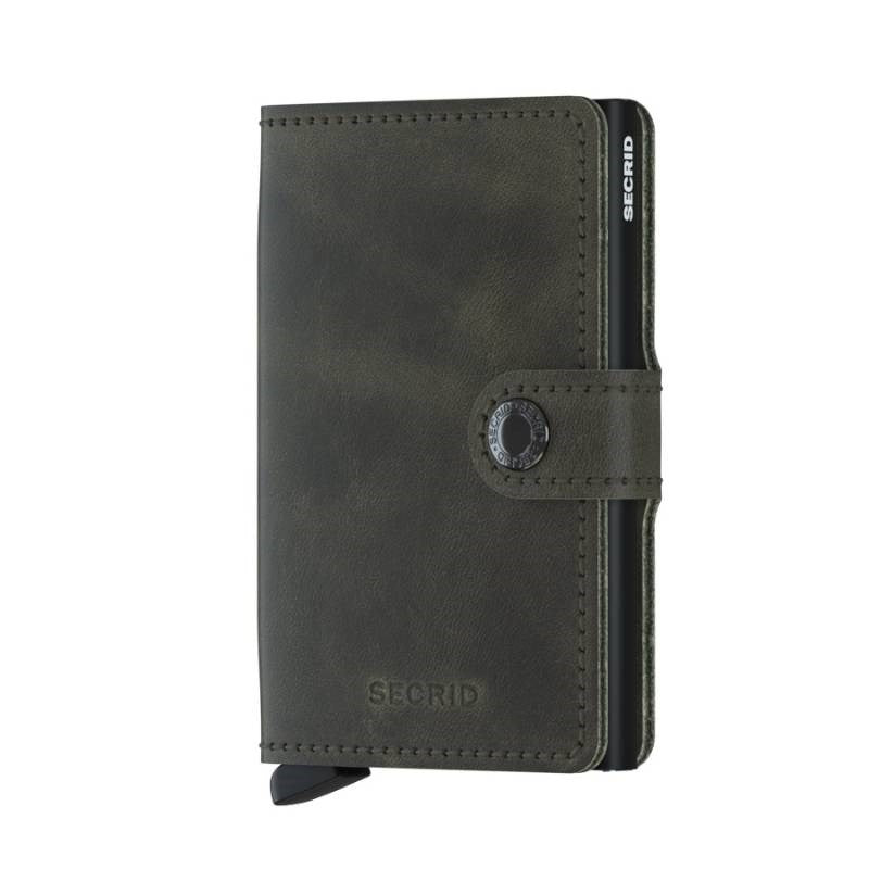 Secrid Miniwallet, vintage, in olive black