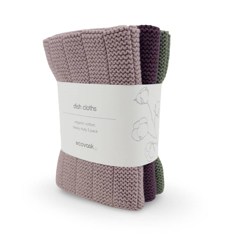 Primrose Organic Knitted Dishcloths - set of 3