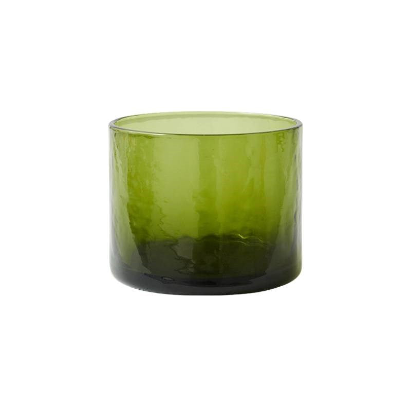 Tube glass in olive, set of 4