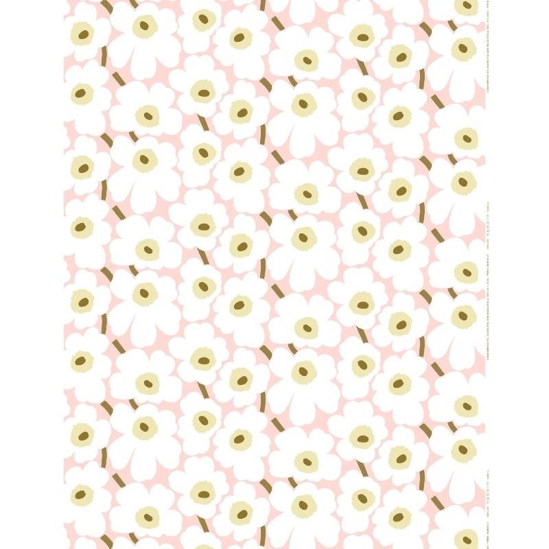 Pieni Unikko Cotton Fabric in pink, natural white, sand