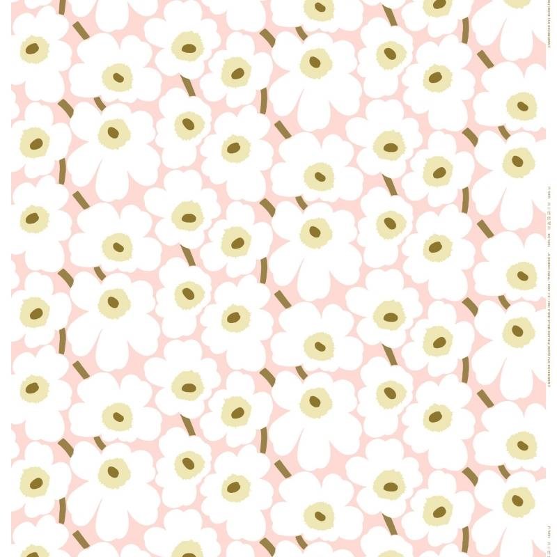 Pieni Unikko Cotton Fabric in pink, natural white, sand