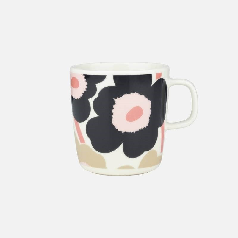 Unikko Mug 400ml in off white, charcoal, sand, pink