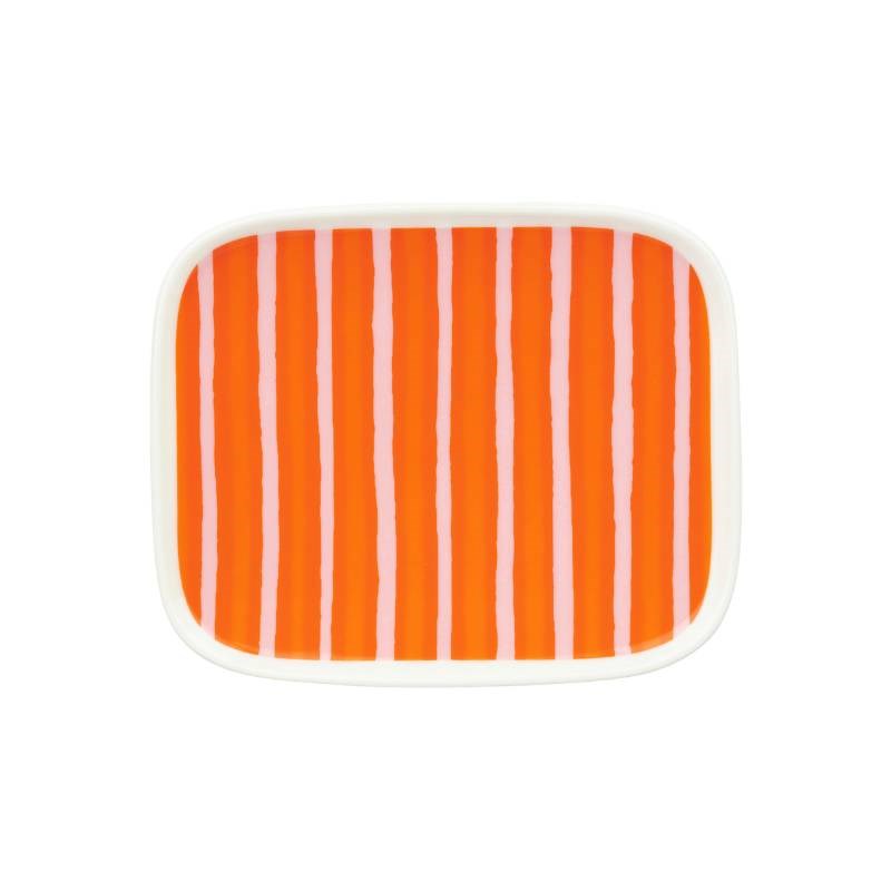 Piccolo Plate 15x12cm in white, pink, orange
