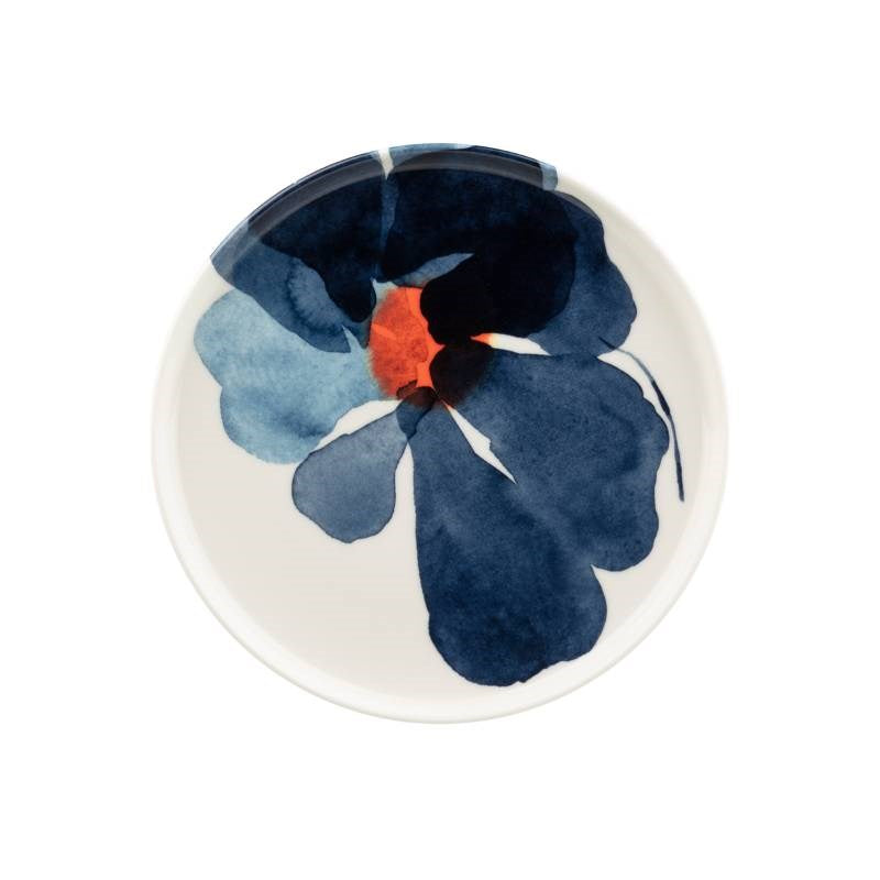 Valssi Plate 20cm in white, blue, orange