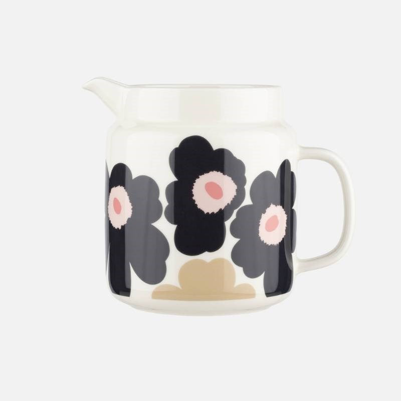 Unikko Pitcher in off white, charcoal, sand, pink