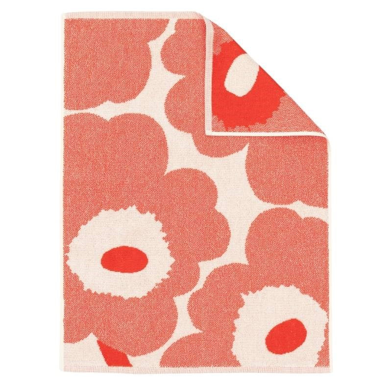 Unikko Hand Towel 50x70cm in off white, orange red