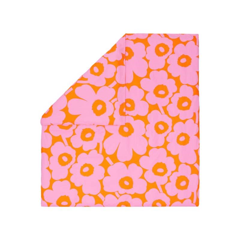 Unikko Duvet Cover in orange, pink