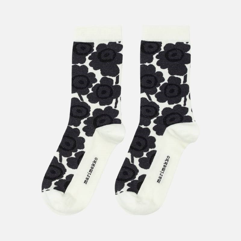 Linjaus Unikko Socks in black, white