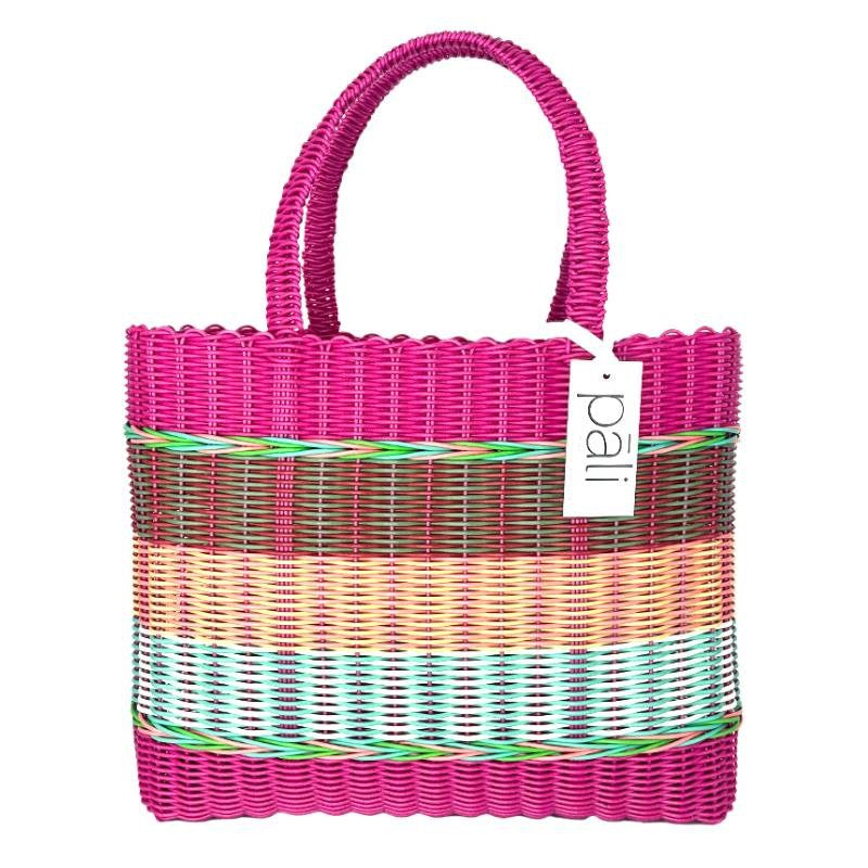 Mira Stripe Bag, large, in pink