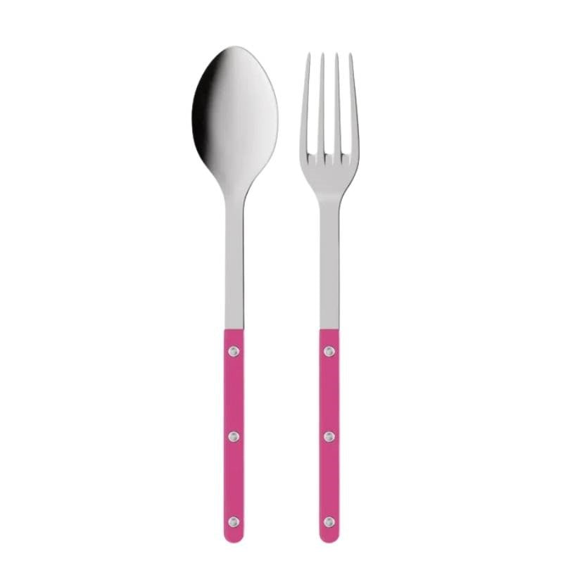 Bistrot Solid Two Piece Serving Set in raspberry
