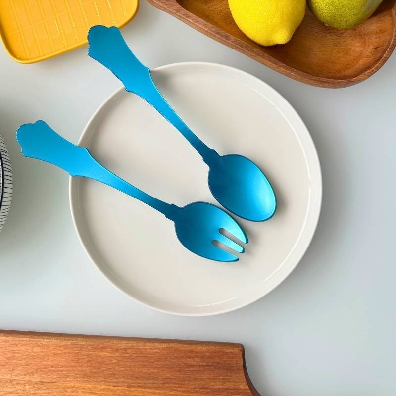 Honorine Two Piece Salad Set in turquoise