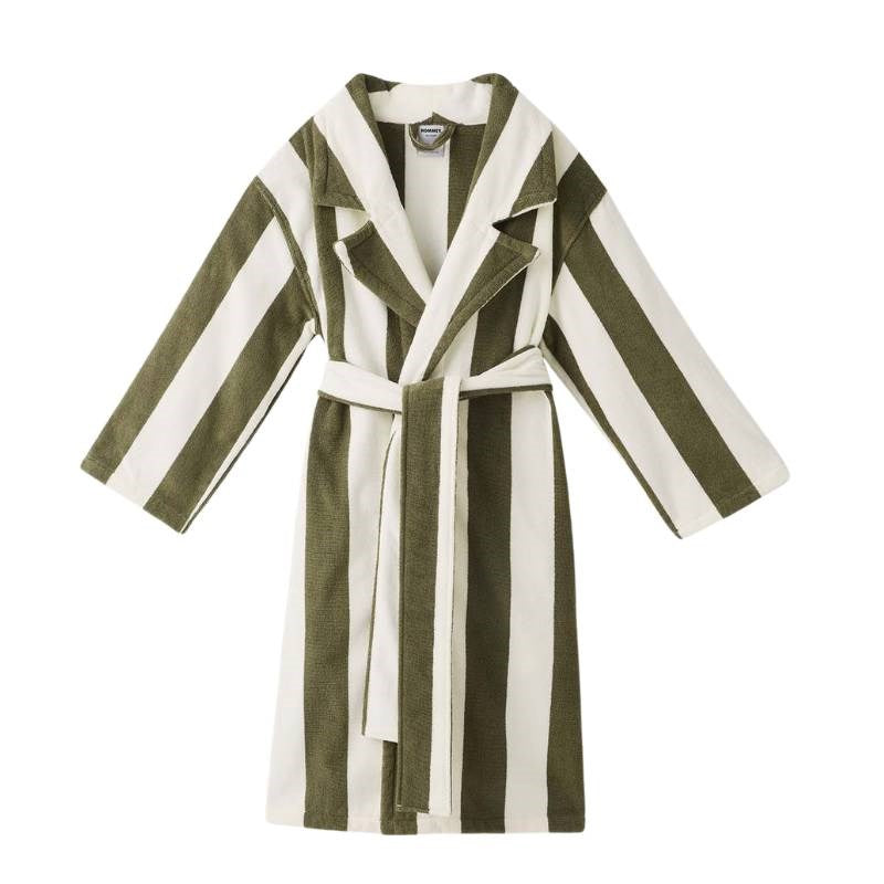 Robe in matcha stripes S/M